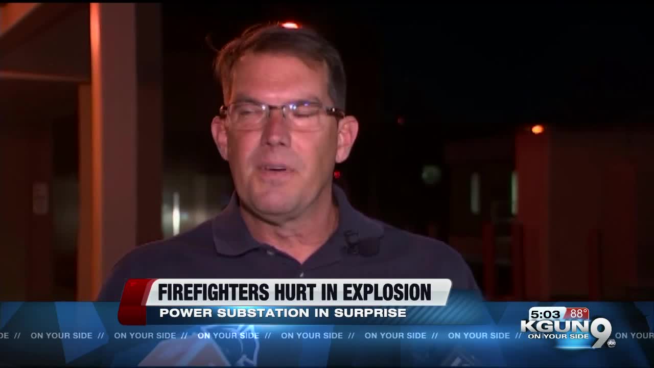 Firefighters hurt in explosion