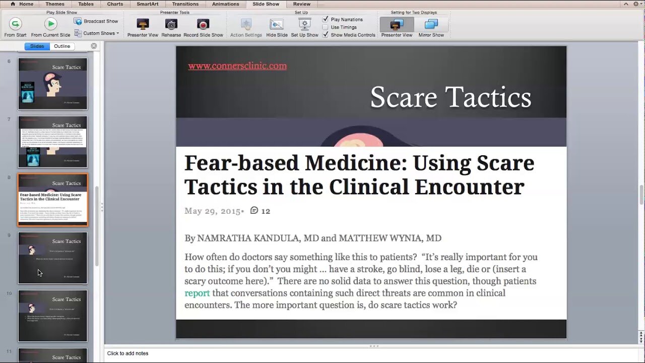 Scare Tactics - Dr. Kevin Conners | Conners Clinic