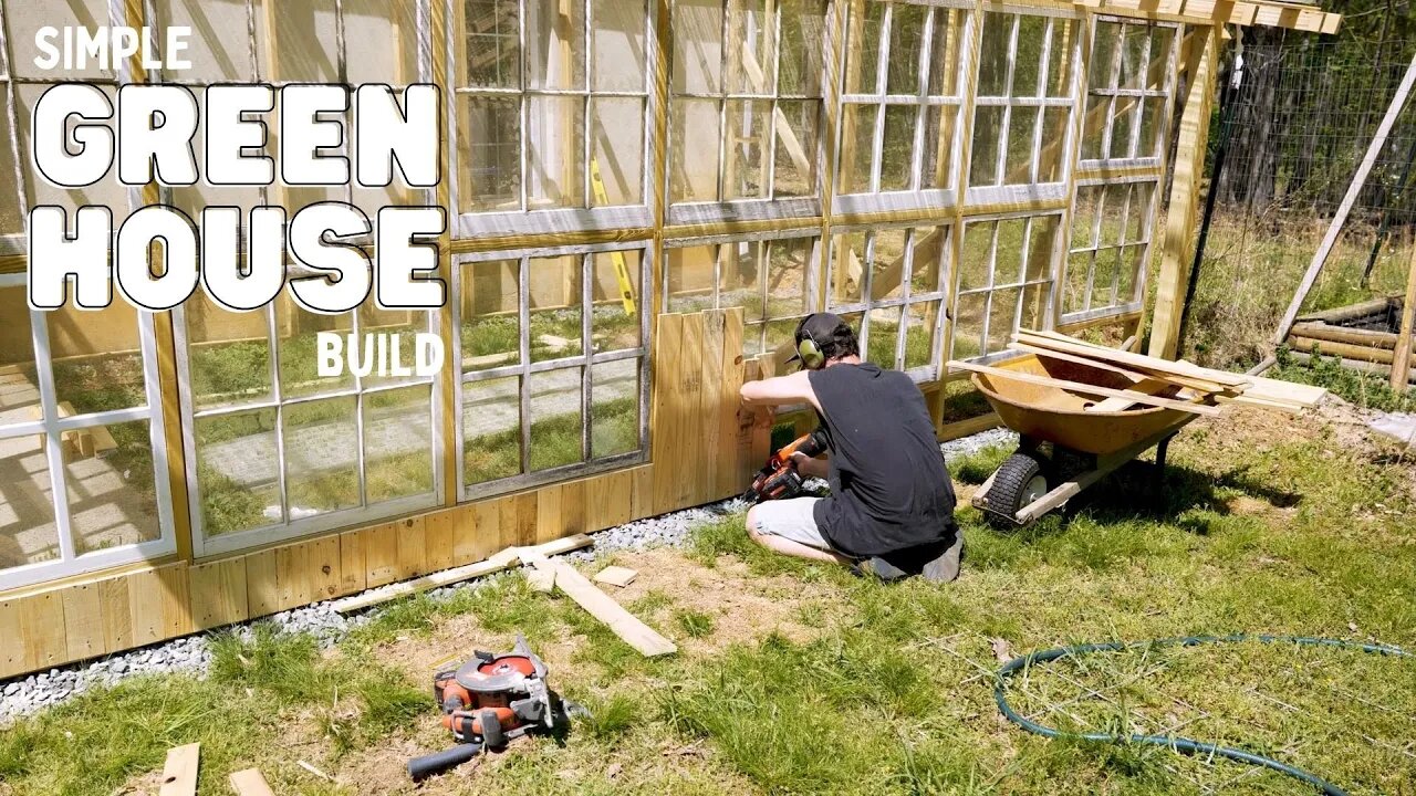 Using pallet wood and old windows to make a Greenhouse - Part 3