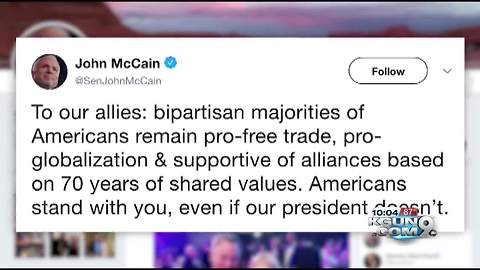 Senator McCain sends a message to U.S. allies over Twitter