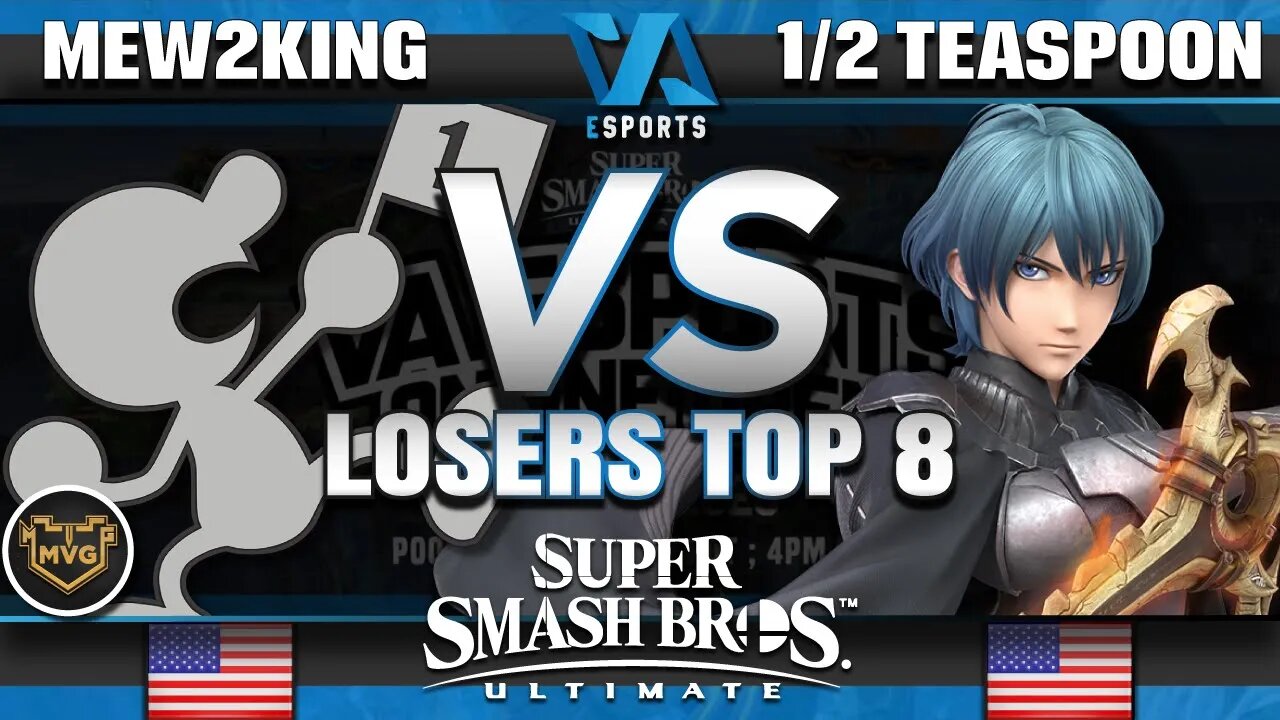 Mew2King (Game & Watch) vs 1/2 Teaspoon (Byleth/Mario) - Ultimate Top 8 - VA Esports Online Open