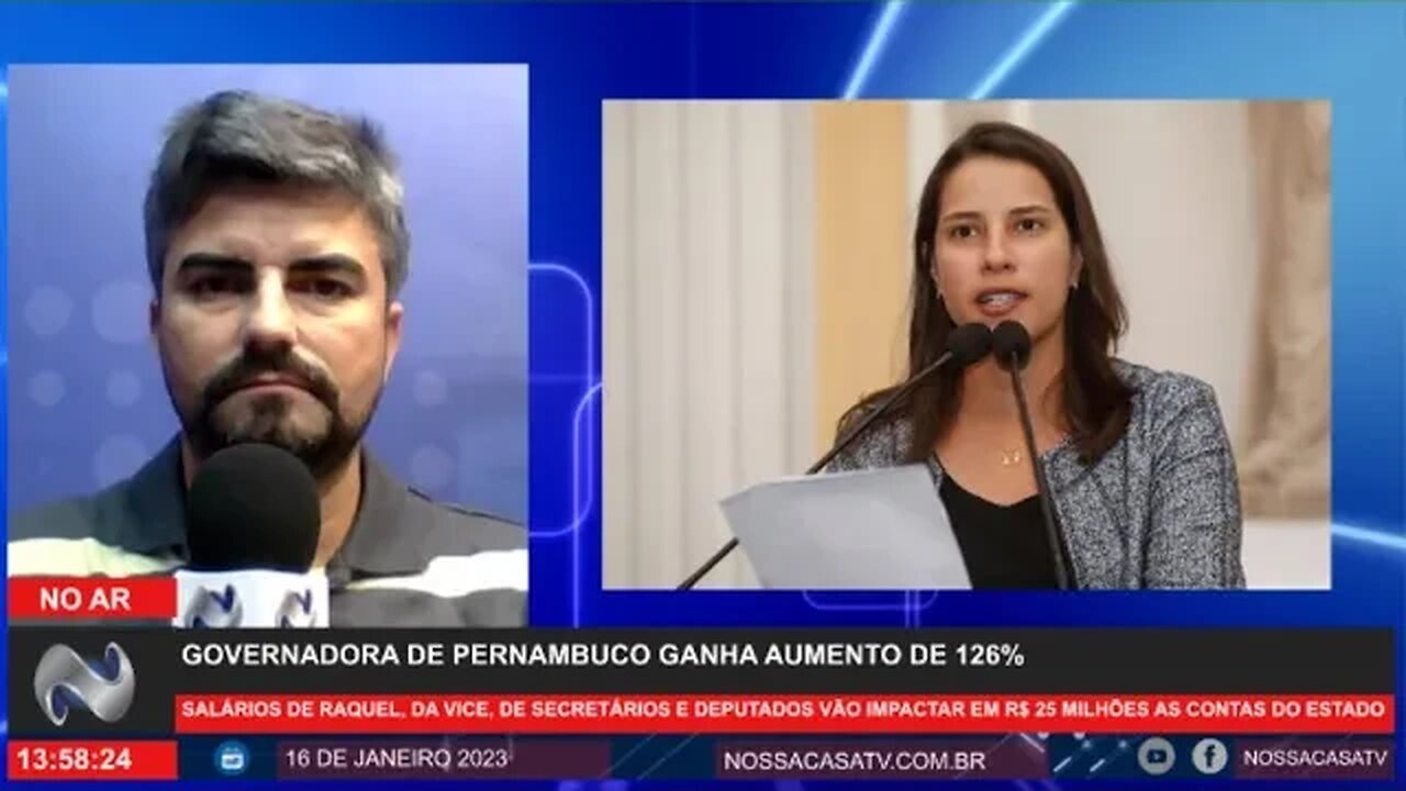 Governadora de Pernambuco ganha aumento de 126%