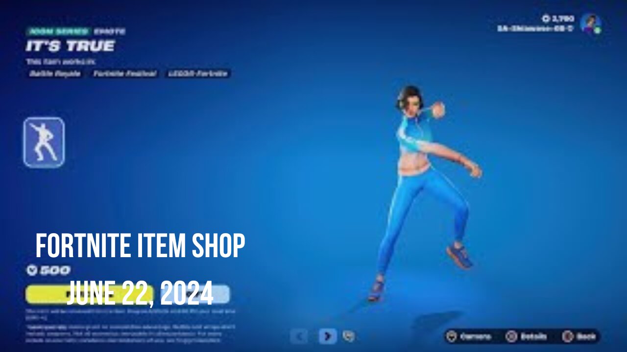 Fortnite Item Shop|June 22, 2024(*New* It's True Emote)