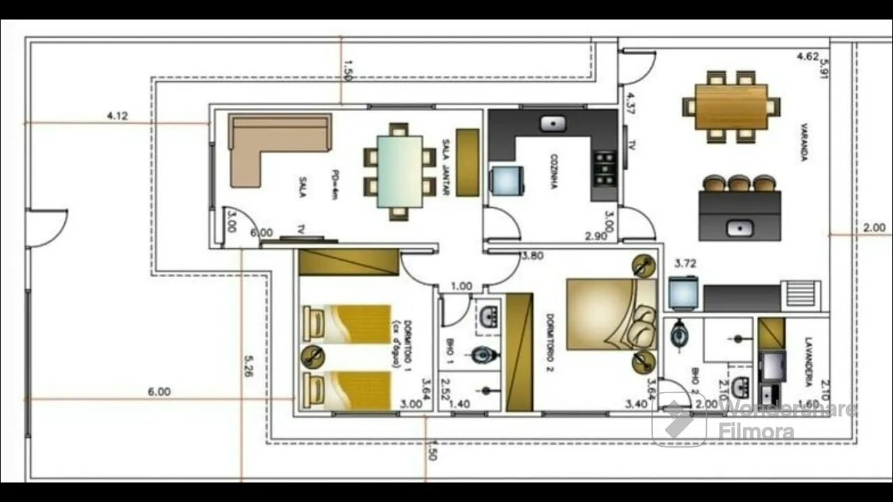 ✅planta de casa simples/2quartos⏭️⏯️◀️⏪⏮️☝️