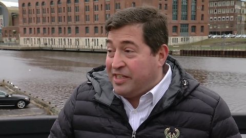 Peter Feigin of the Bucks talks about the Milwaukee River going green for the playoffs