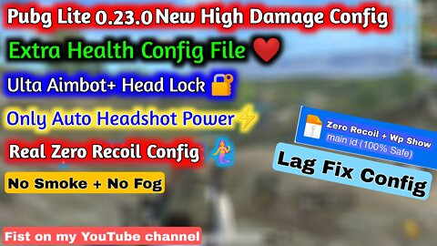 Pubg Lite 0.23.0 Unlimited Health Config | Pubg Run Speed Config file | New High Damage Config