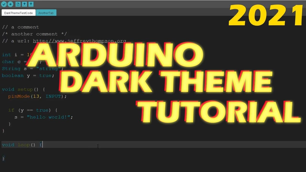 Arduino Dark Theme Code Software Beginner Tutorial 2022