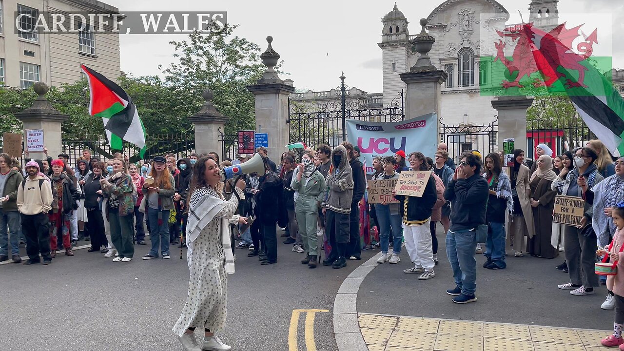 Mass student Rally For Palestine, Cardiff University, Wales