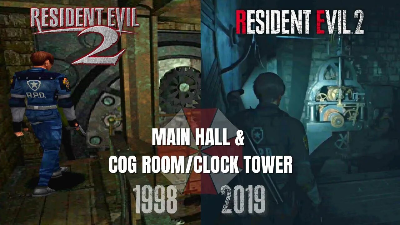 RE2 vs RE2 Remake: Main Hall & Cog Room/Clock Tower