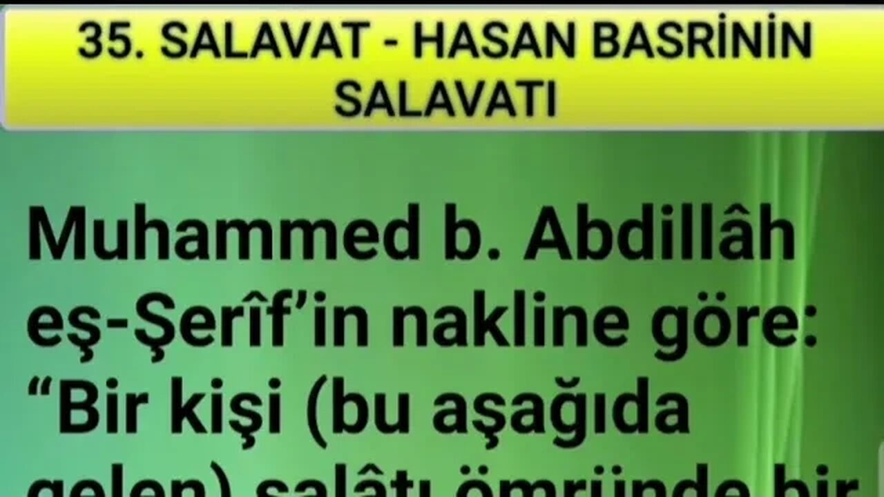 SALAVAT-I ŞERİFELER (35. SALAVAT -sesli)