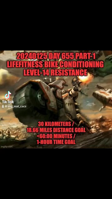 20240125 Day 655 Part-1 Lifefitness Bike Conditioning, 30 Kilometers/18.66 Miles Lvl-14 Resistance