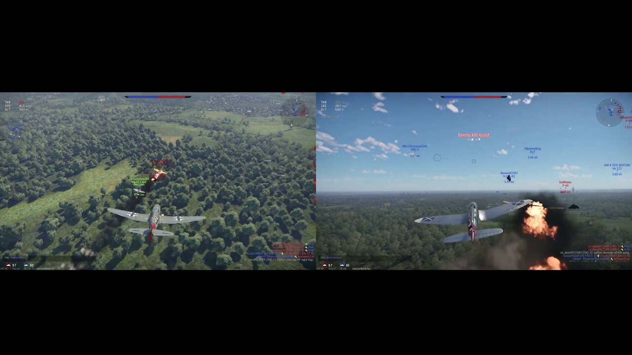 War Thunder - Immortal wingmen coordinated dogfighting & NO DEATHS / Unsterbliche Flügelmänner koordinierten Luftkämpfe & KEINE TODE