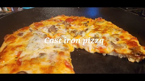 Cast iron pizza #castironcooking #pizza