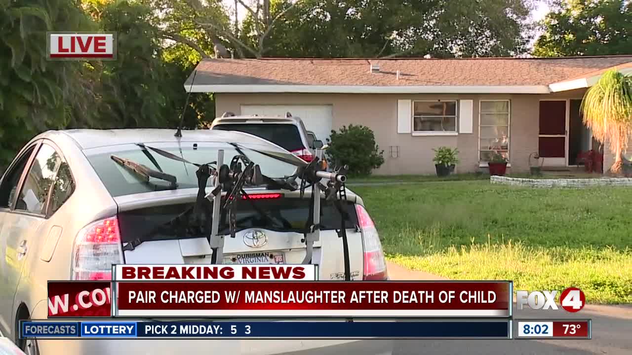 No comment made by person inside home of pair arrested on manslaughter charges in death of a child