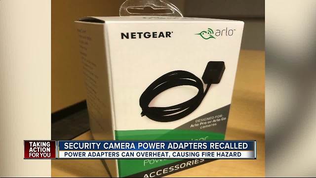 Security camera power adapters recalled