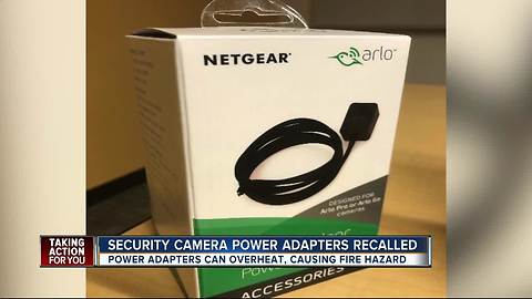 Security camera power adapters recalled