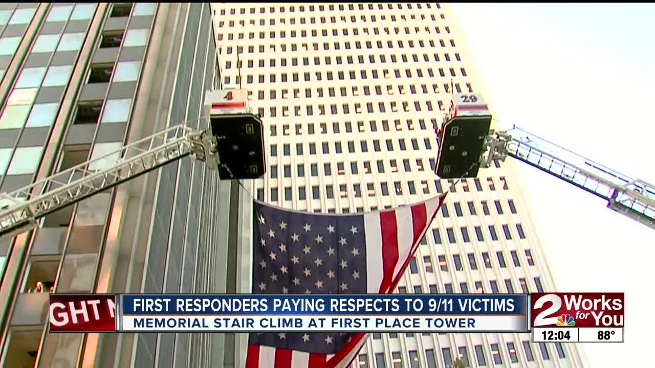 First responders paying respects on 9/11