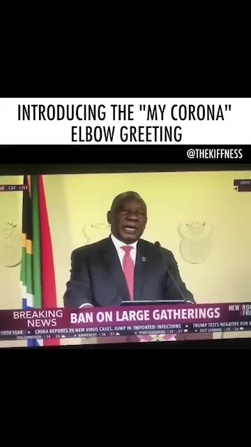 Ramaphosa's 'My Corona' elbow greeting has social media in stitches (XdU)