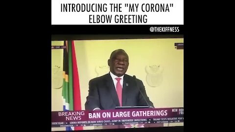 Ramaphosa's 'My Corona' elbow greeting has social media in stitches (XdU)