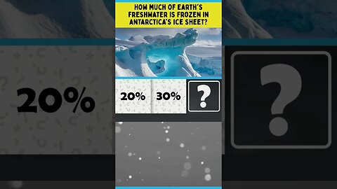 How much of Earth's freshwater is frozen in Antarctica's ice sheet? #shorts #trivia #Antarctica #ice