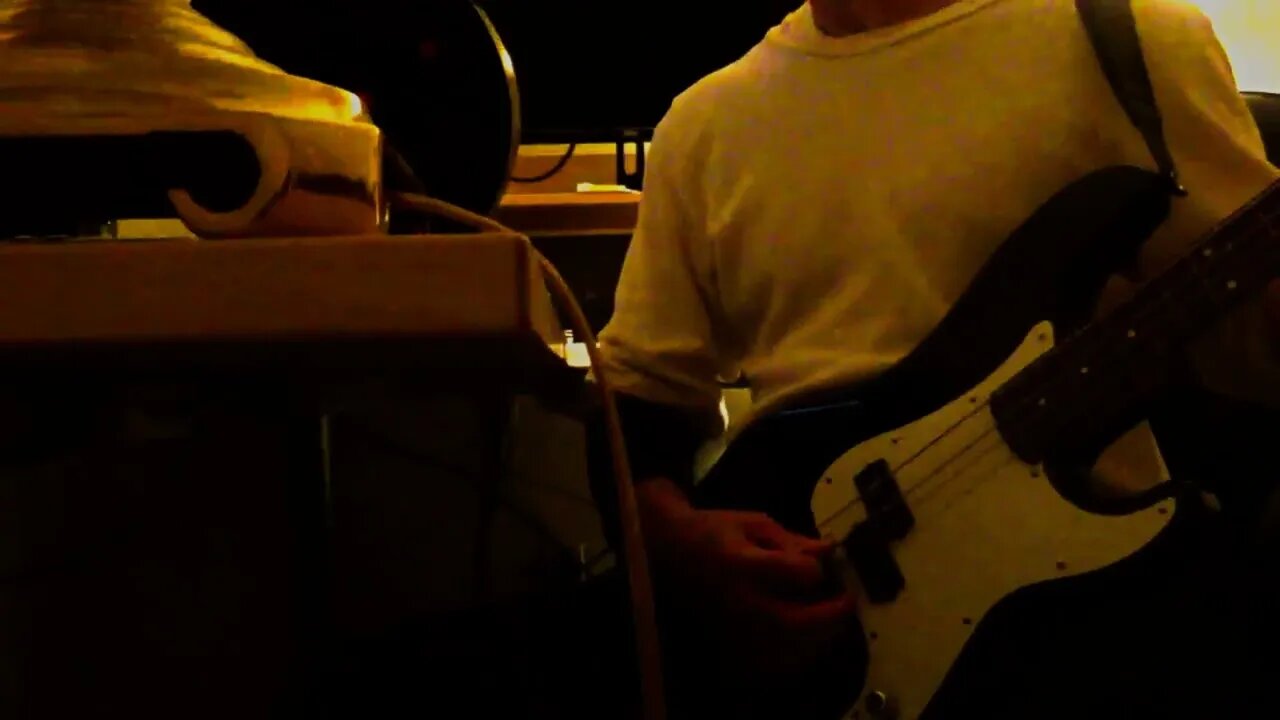 Recording bass guitar for new song Twist and Turn