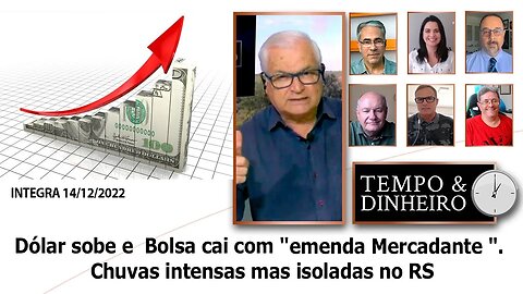 Dólar sobe e Bolsa cai com "emenda Mercadante ". Chuvas intensas mas isoladas no RS