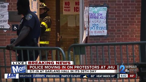 Police moving in on protesters at JHU