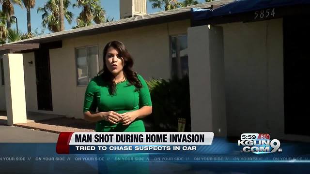 Man shot by assault rifle during car chase
