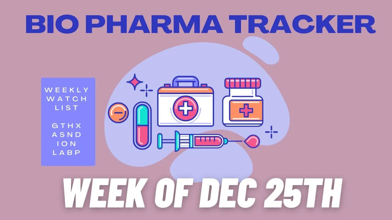 Bio Pharma Watch List for Last Week of Year FDA Catalyst for next week