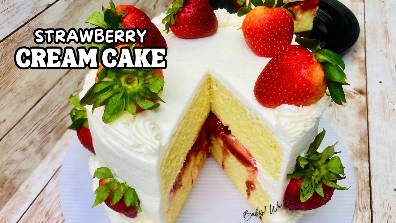 Strawberry Cream Cake | Chiffon Cake | Fresh Strawberry Cream Cake