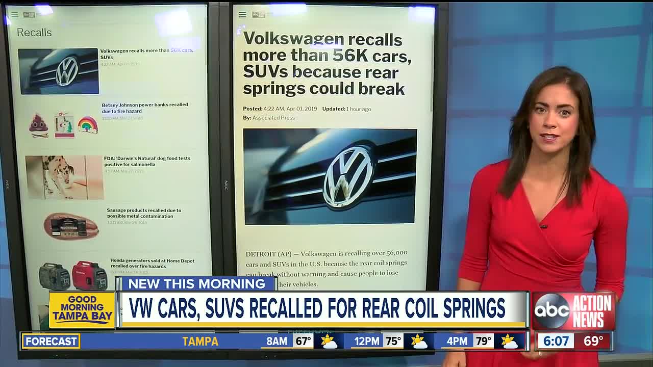 Volkswagen recalls more than 56K cars, SUVs