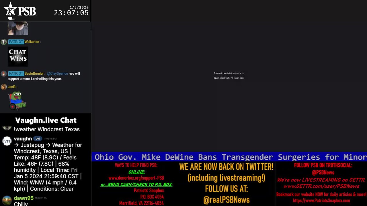 2024-01-05 23:00 EST - Crossing the Matrix: with Chris