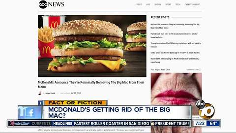 McDonald's dropping the Big Mac?