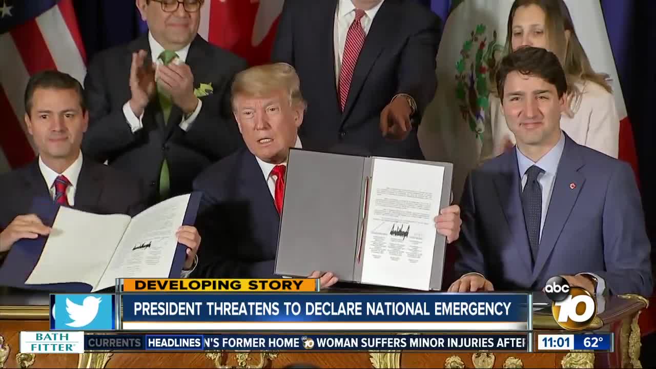 President Trump threatens a national emergency
