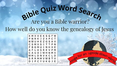 Bible Word Search and Quiz The Lineage of Jesus Mathew 1 Part 1