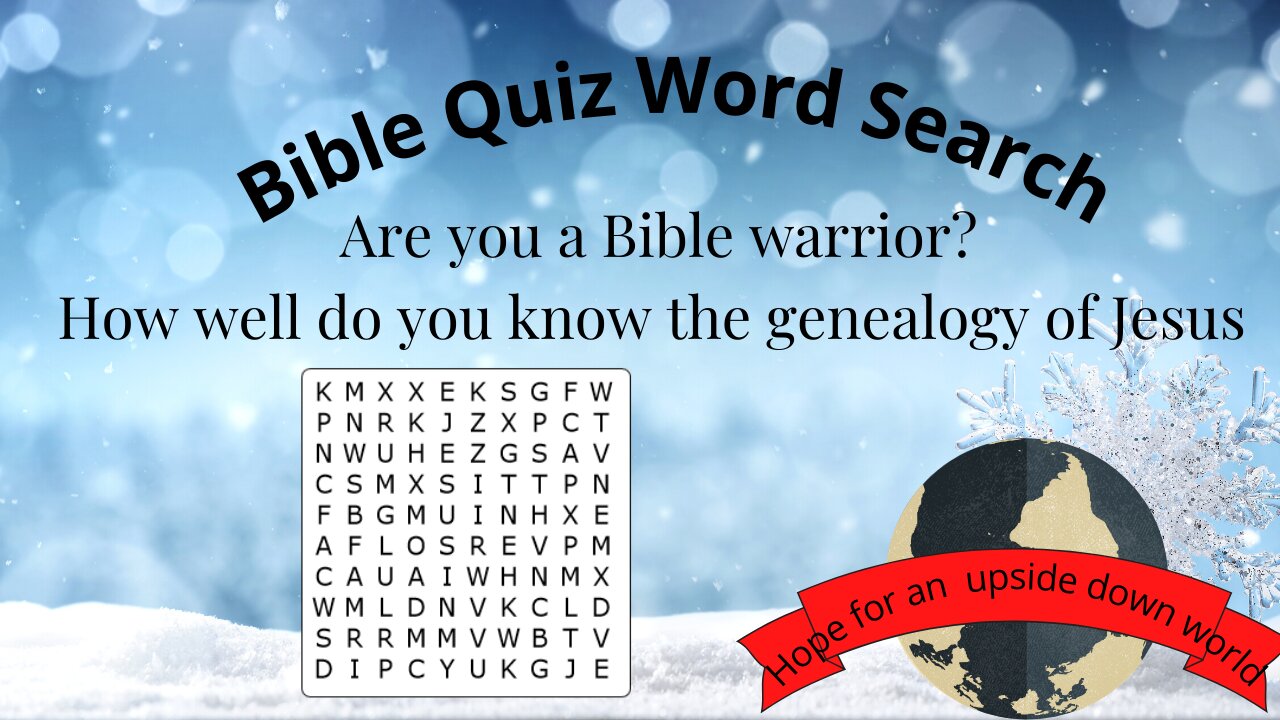 Bible Word Search and Quiz The Lineage of Jesus Mathew 1 Part 1