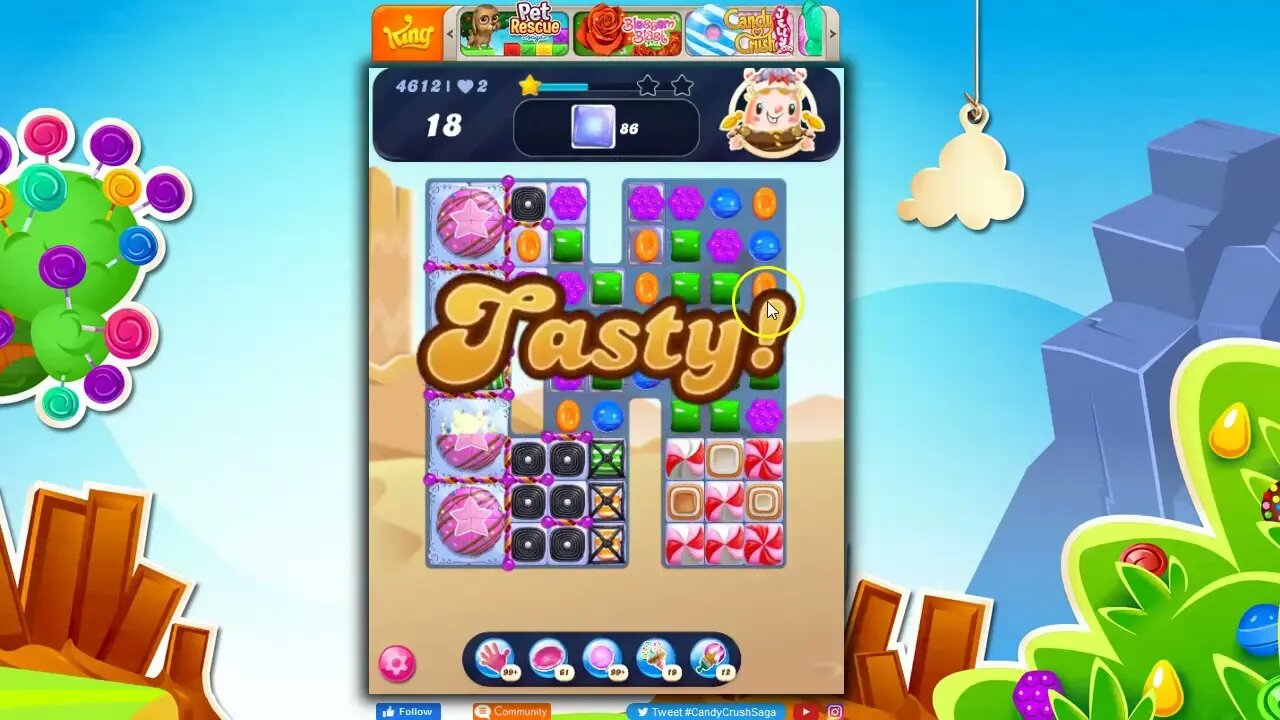 Candy Crush Level 4612 Talkthrough, 30 Moves 0 Boosters