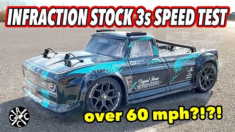 Box Stock ARRMA Infraction 3s Hits Over 60mph!?! Speed Test On 3s 5000mah 100C Spektrum G2 Battery