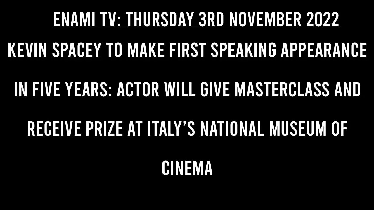 Kevin Spacey to Make First Speaking Appearance in Five Years: Italy’s National Museum of Cinema