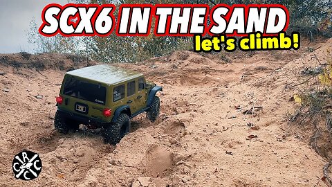 Axial SCX6 Climbing Sandy Hills At The Beach