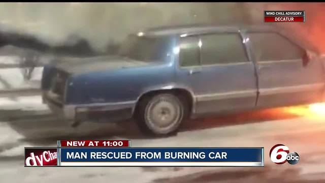 Good Samaritan saves a man's life after a car caught on fire