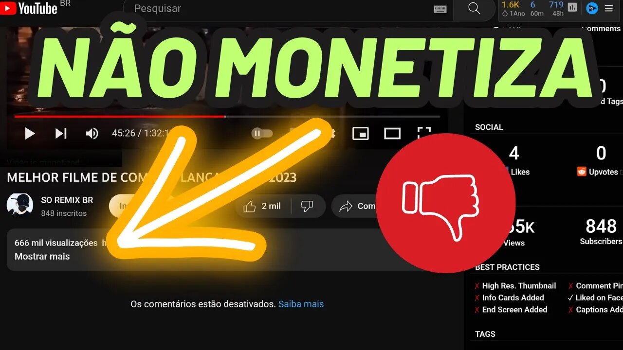 Analisando canais Não repita isso você não vai monetizar seu canal usando filmes se fizer isso