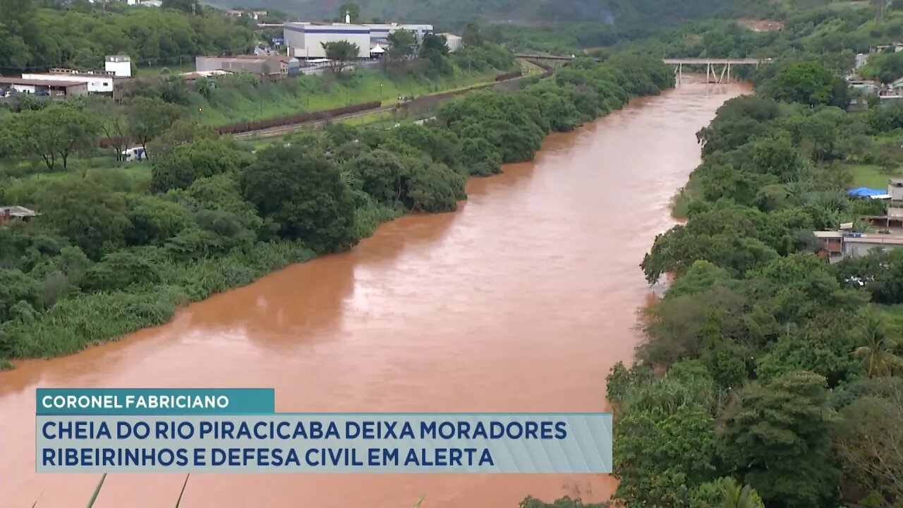 Coronel Fabriciano: Cheia do Rio Piracicaba Deixa Moradores Ribeirinhos e Defesa Civil em Alerta.