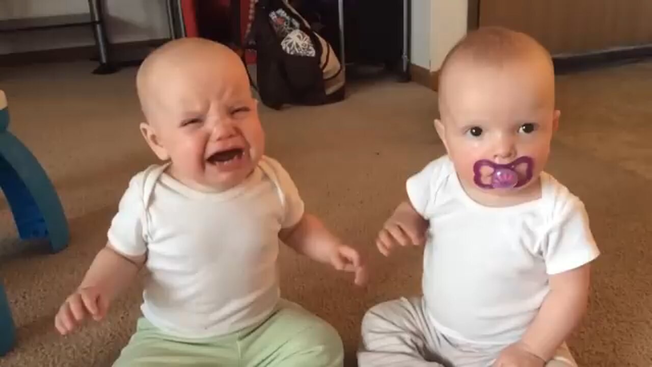 Twin baby girls fight over pacifier, #funnyvideo #comedyvideo #viralvideo #shortsvideo #trending