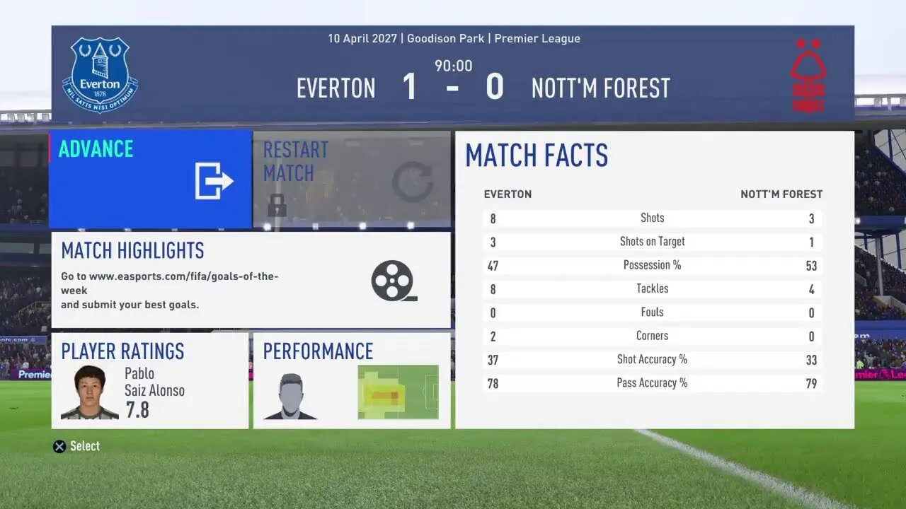 Nottingham Forest S:9 2026-2027 EPL Match 32 @ Everton (19-7-5)