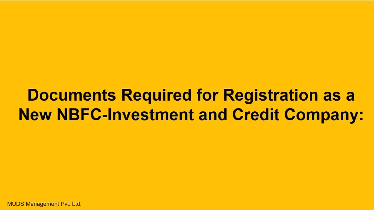 NBFC Registration (Documents Required) - Muds Management