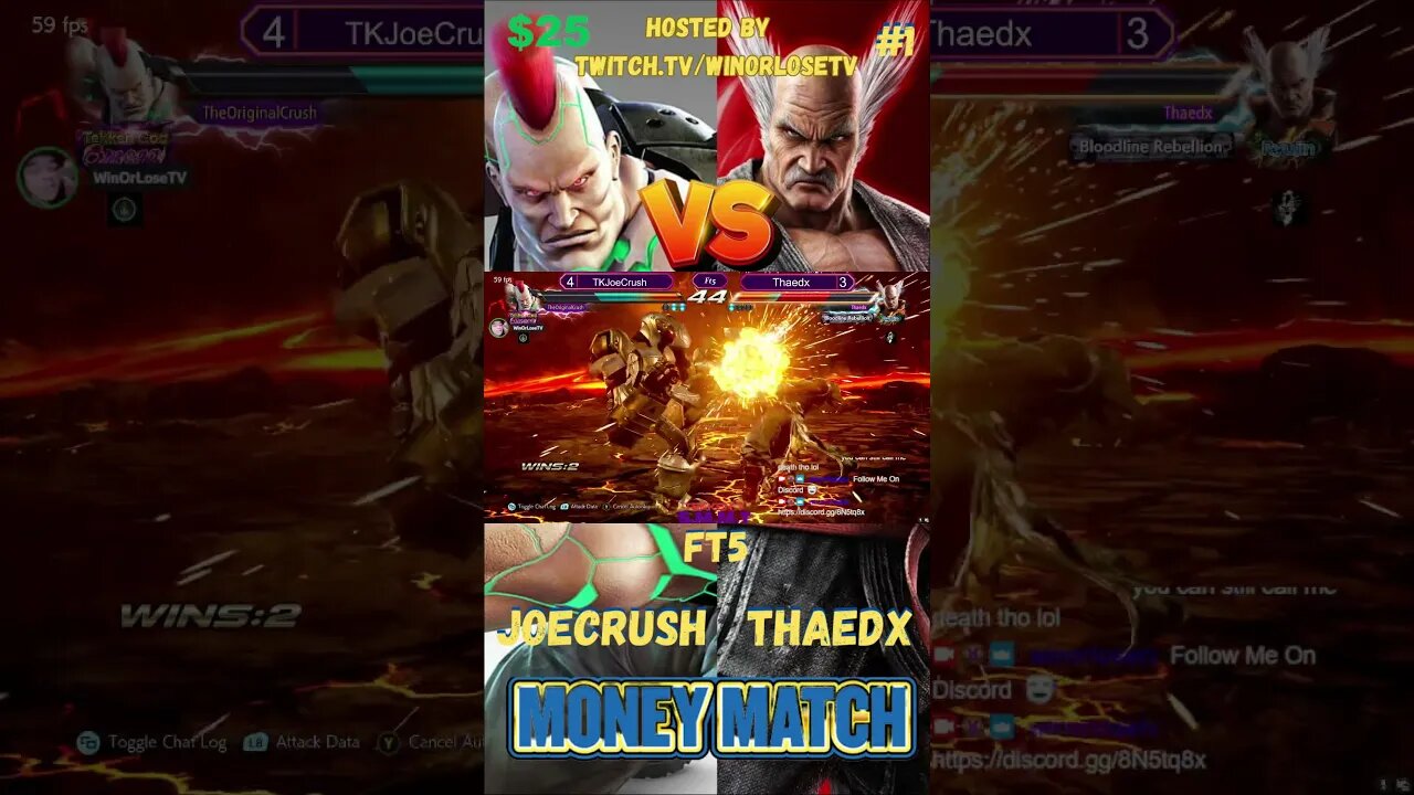 Tekken 7 PC Sunday Money Match Ft5 #1 JoeCrush vs Thaedx #shorts #tekken7