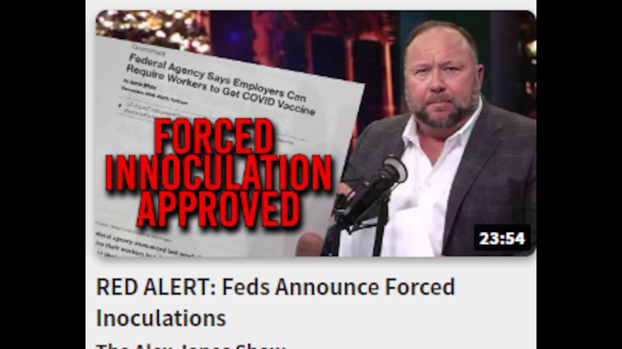 RED ALERT: Feds Announce Forced Inoculations