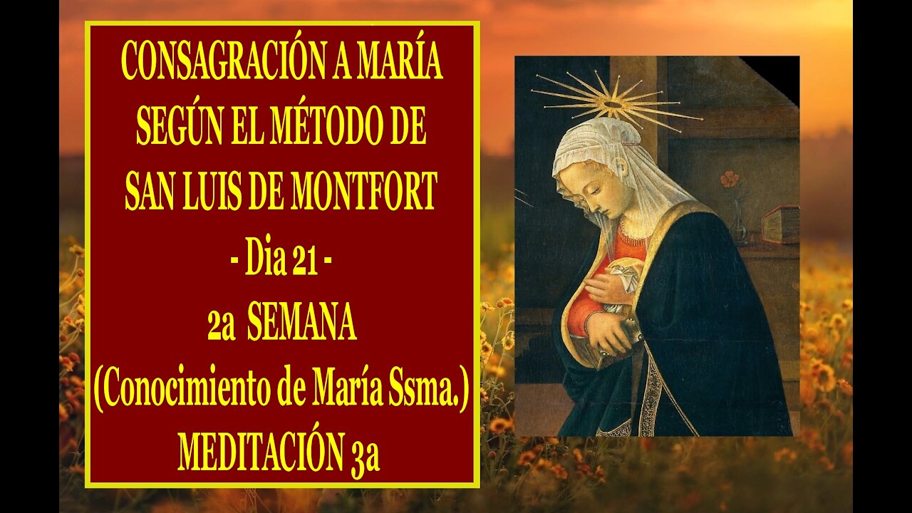 CONSAGRACIÓN A MARÍA SEGÚN EL MÉTODO DE SAN LUIS DE MONTFORT 21 - 3a MEDITACIÓN de la 2a SEMANA -