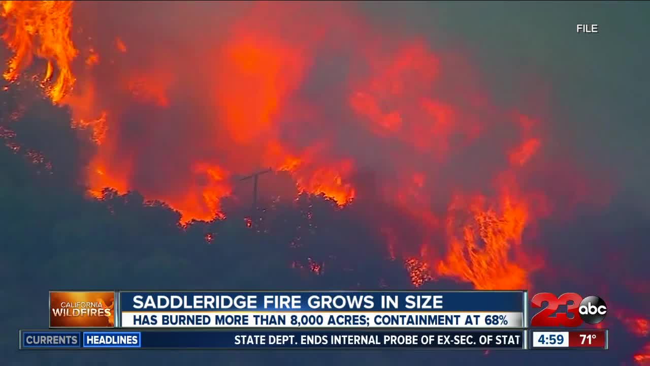 Saddleridge Fire Grows in Size